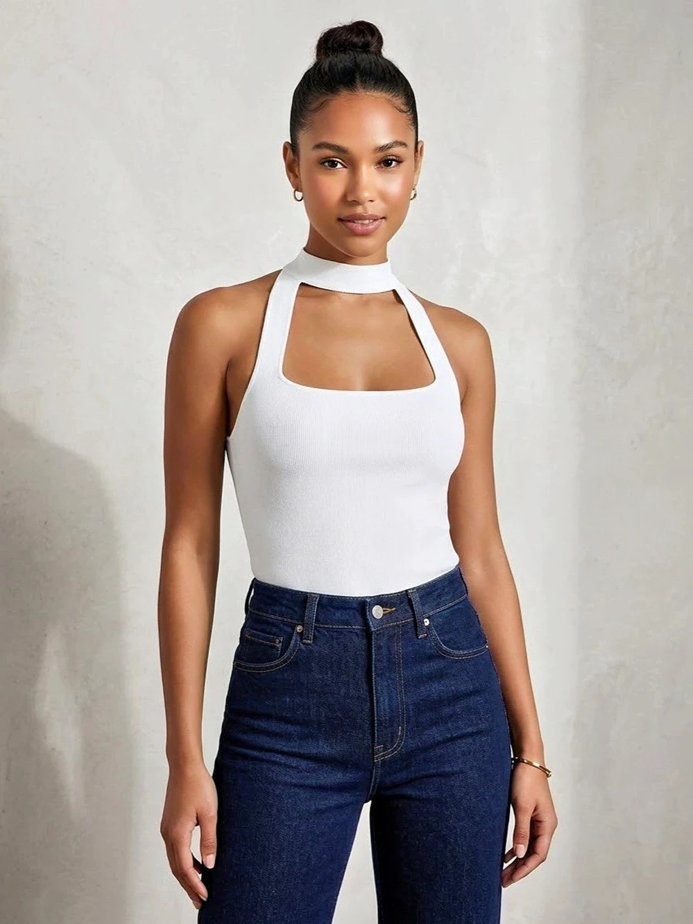 Sexy White Halter Crop Top
